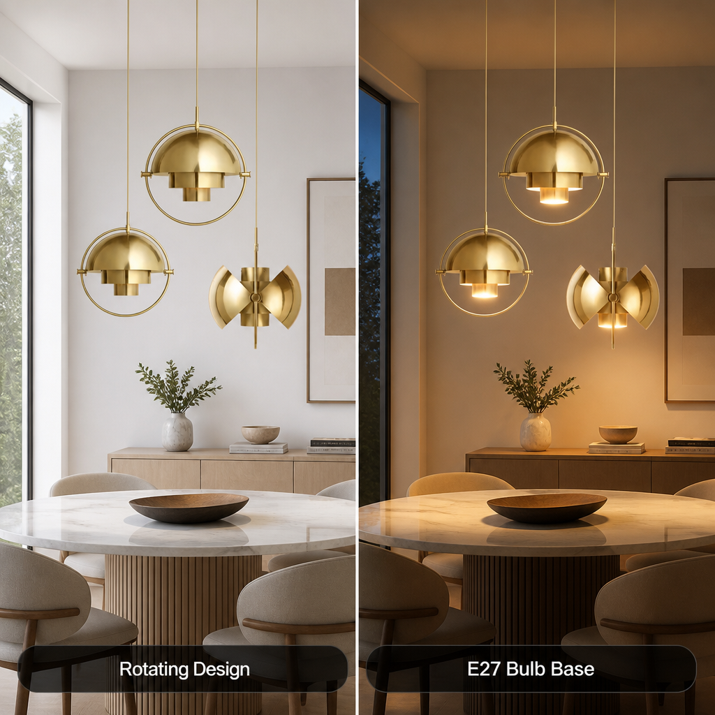 Minimalist Glass Rotating Globe Pendant Light