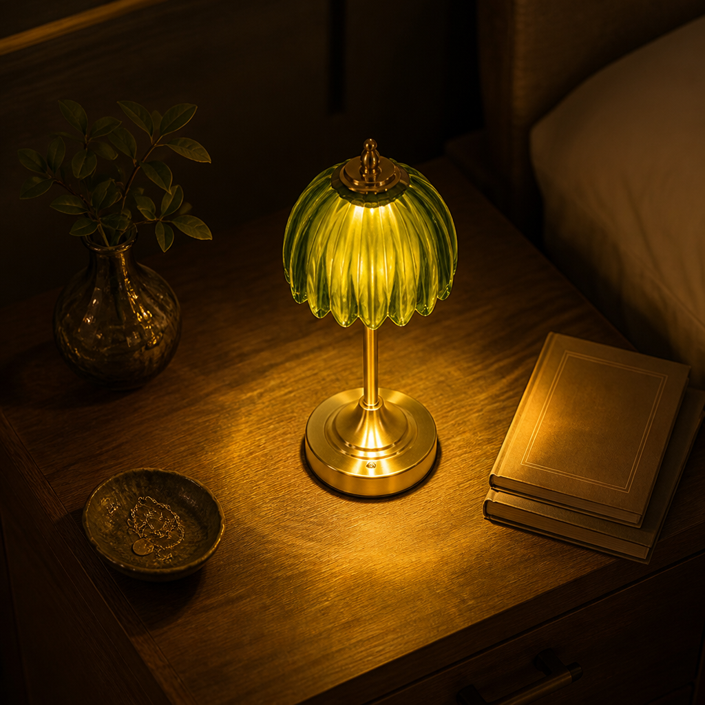 Minimalist Glazed Ceramic Mushroom Table Lamp