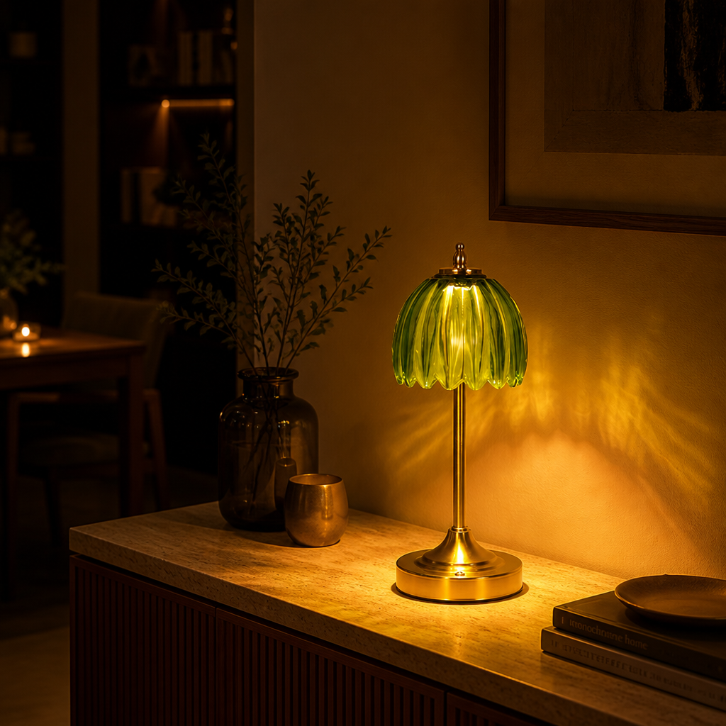 Minimalist Glazed Ceramic Mushroom Table Lamp