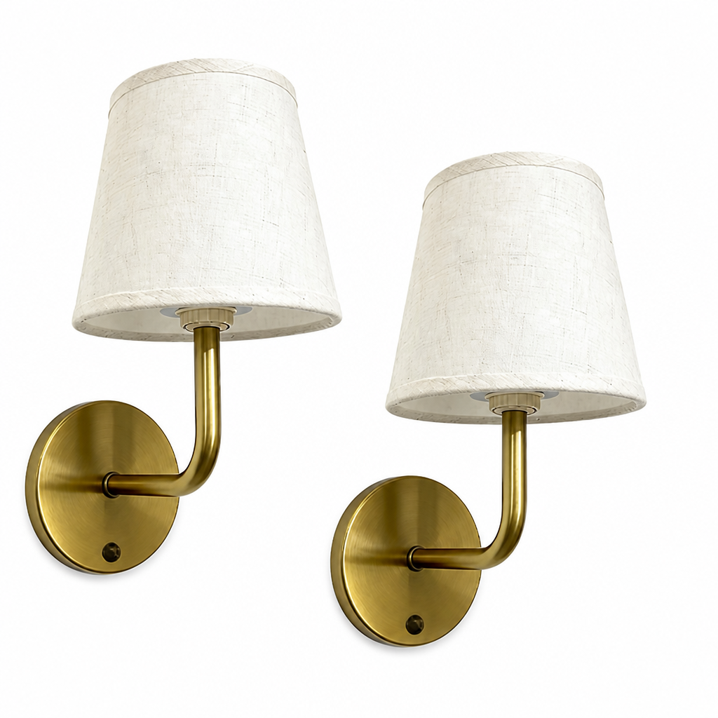 Minimalist Gold Fabric LED Suction-Mount Wall Sconce