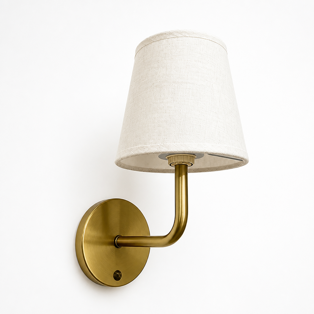 Minimalist Gold Fabric LED Suction-Mount Wall Sconce