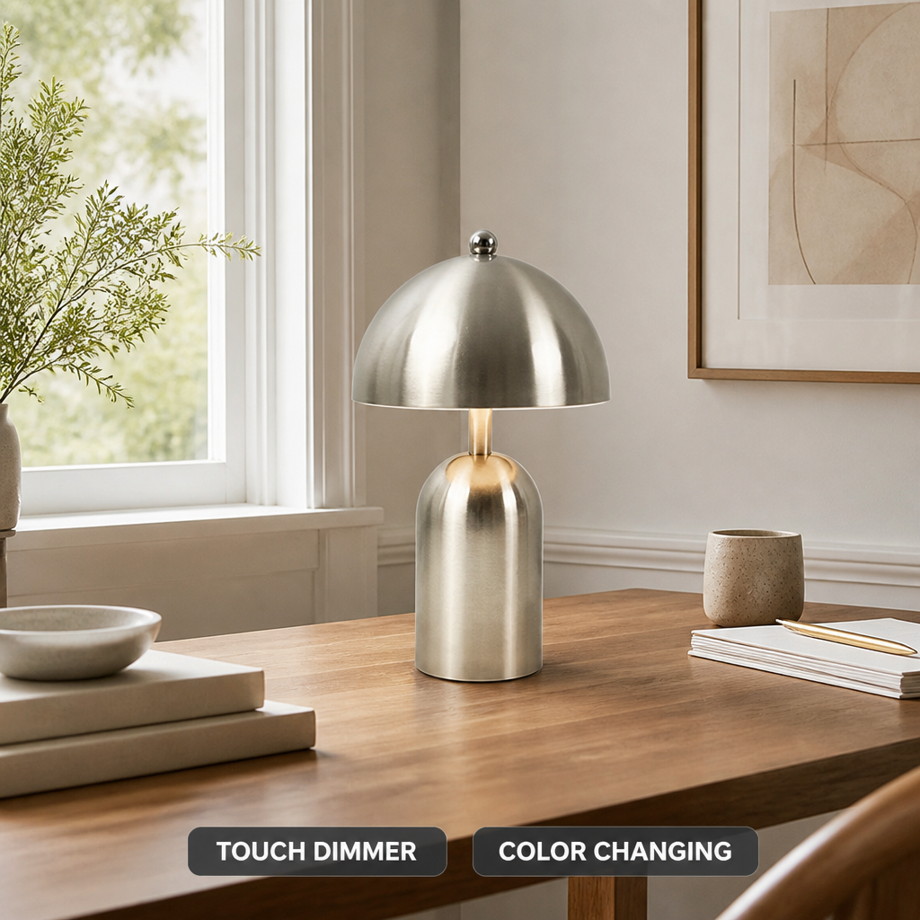Minimalist Gold LED Adjustable Arm Desk Lamp
