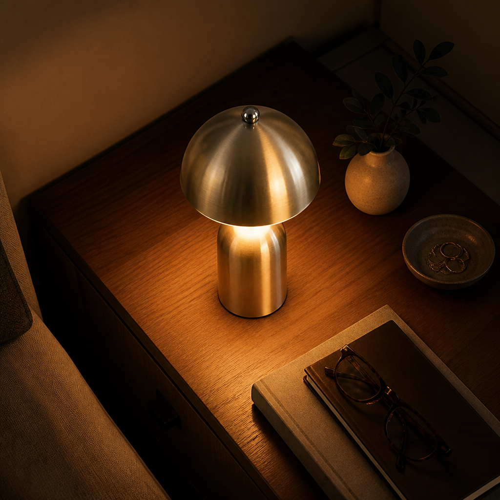 Minimalist Gold LED Adjustable Arm Desk Lamp