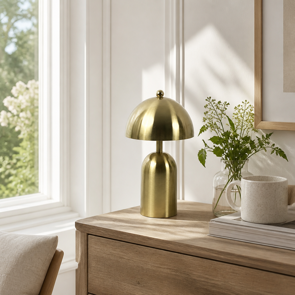 Minimalist Gold LED Adjustable Arm Desk Lamp