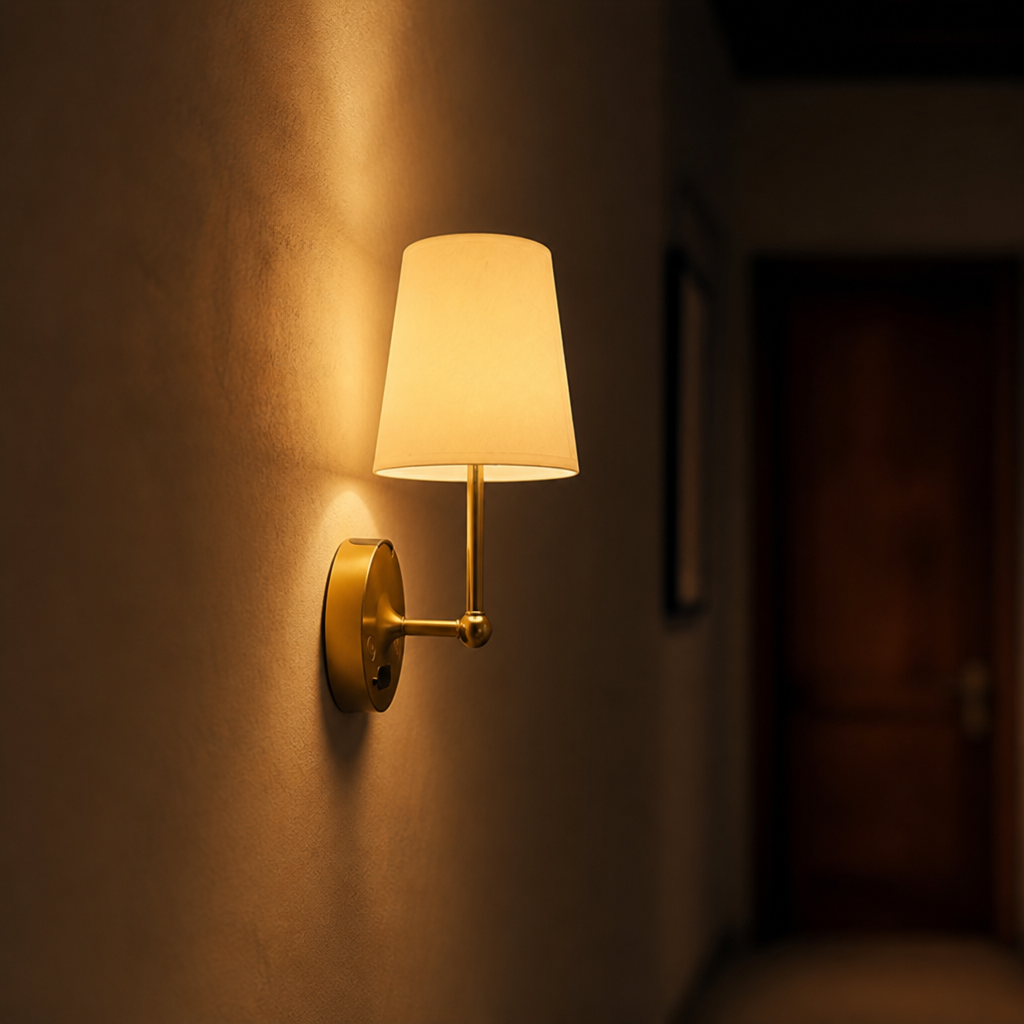 Minimalist Gold LED Wireless Wall Sconce