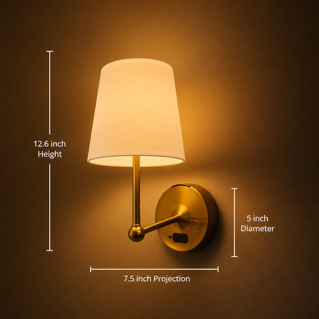 Minimalist Gold LED Wireless Wall Sconce