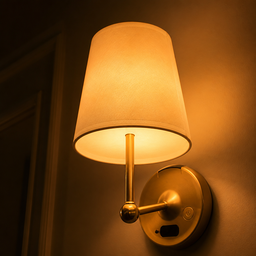 Minimalist Gold LED Wireless Wall Sconce