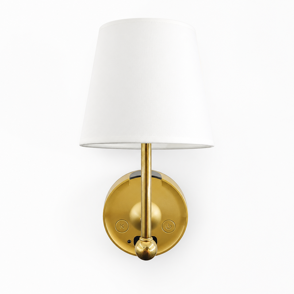 Minimalist Gold LED Wireless Wall Sconce