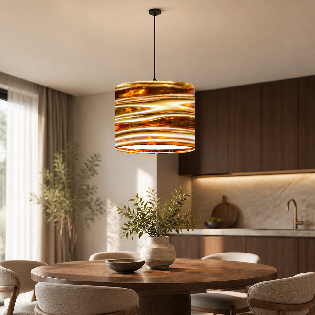 Minimalist Gold Ripple Ceiling Light