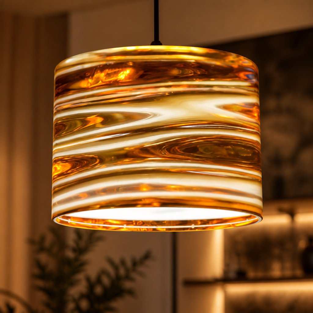 Minimalist Gold Ripple Ceiling Light