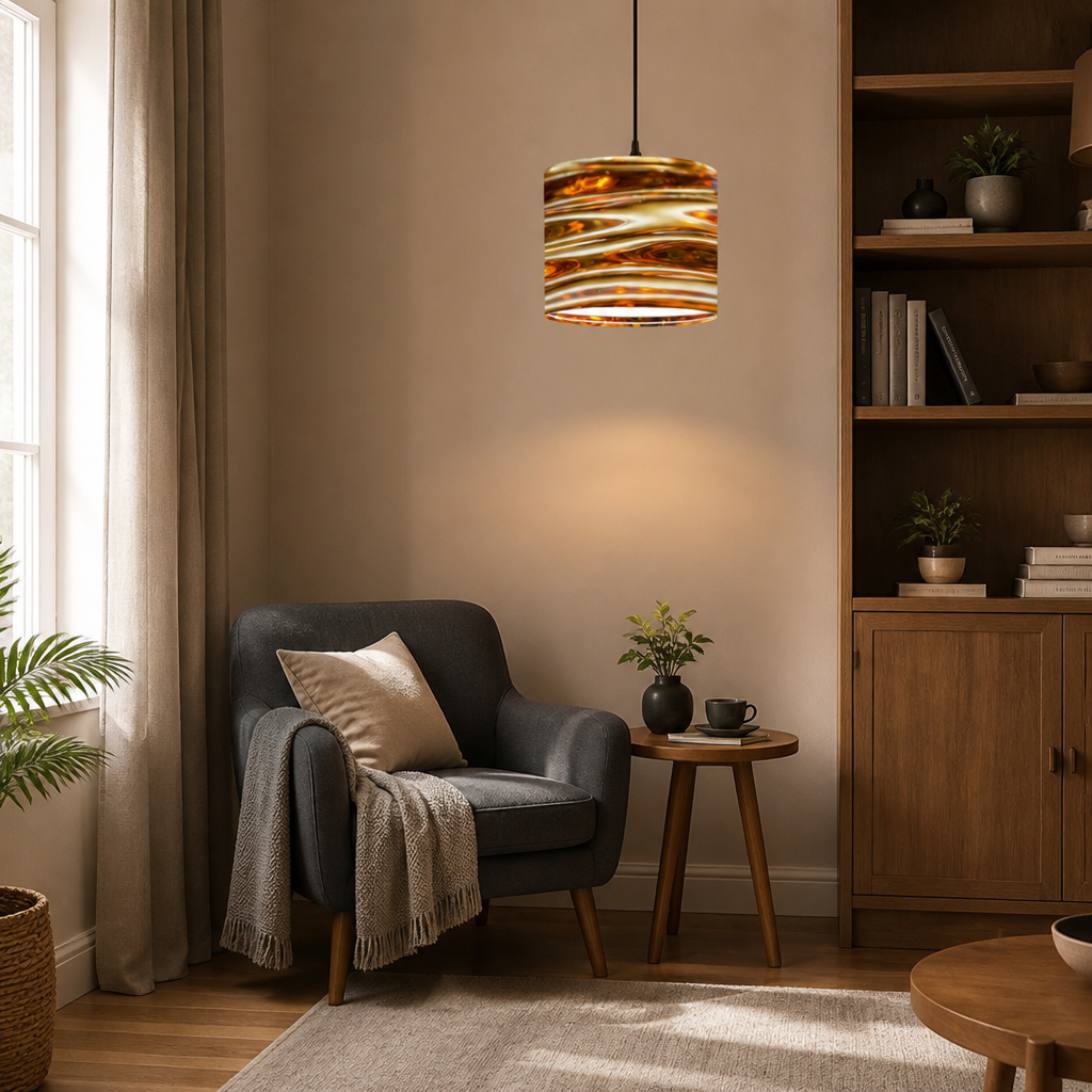 Minimalist Gold Ripple Ceiling Light