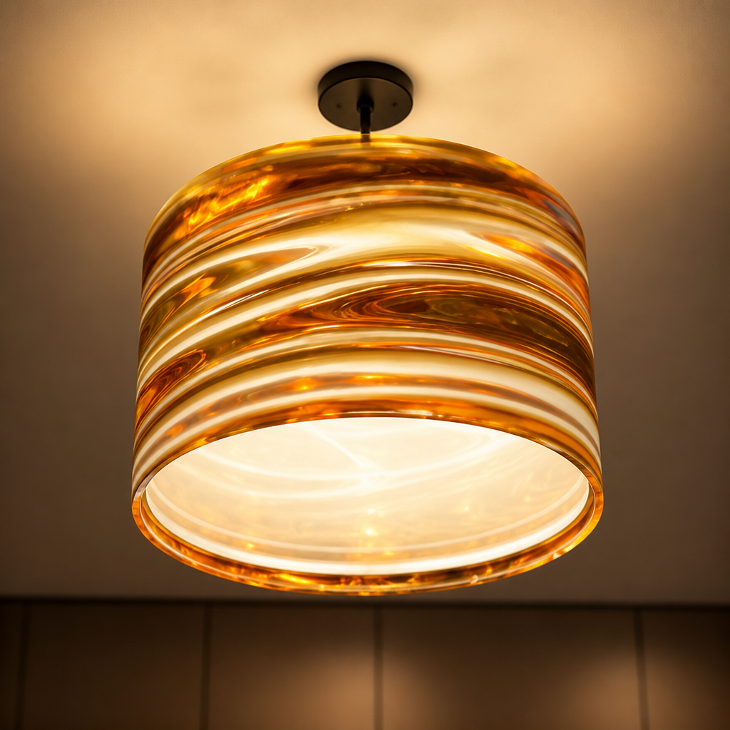 Minimalist Gold Ripple Ceiling Light