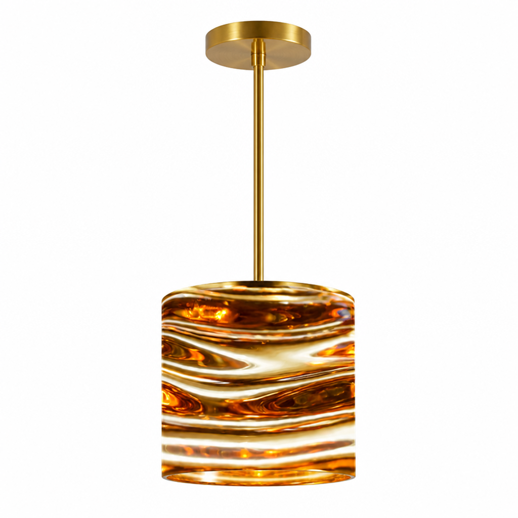 Minimalist Gold Ripple Ceiling Light