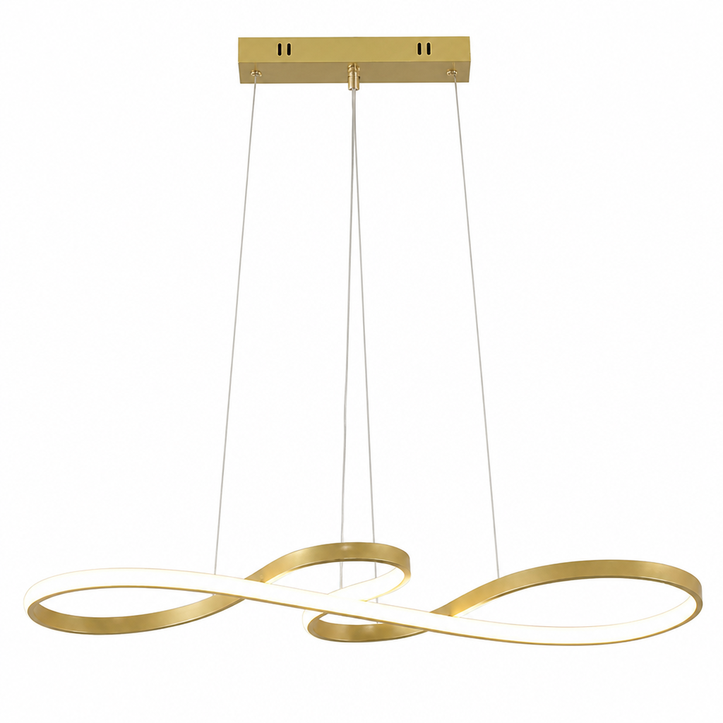 Minimalist Golden LED Musical Note Pendant Light