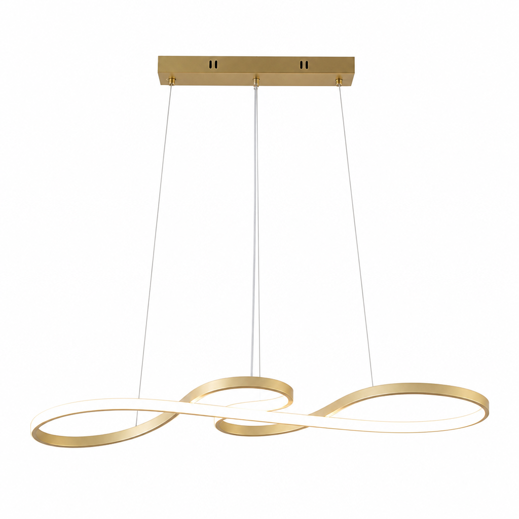 Minimalist Golden LED Musical Note Pendant Light
