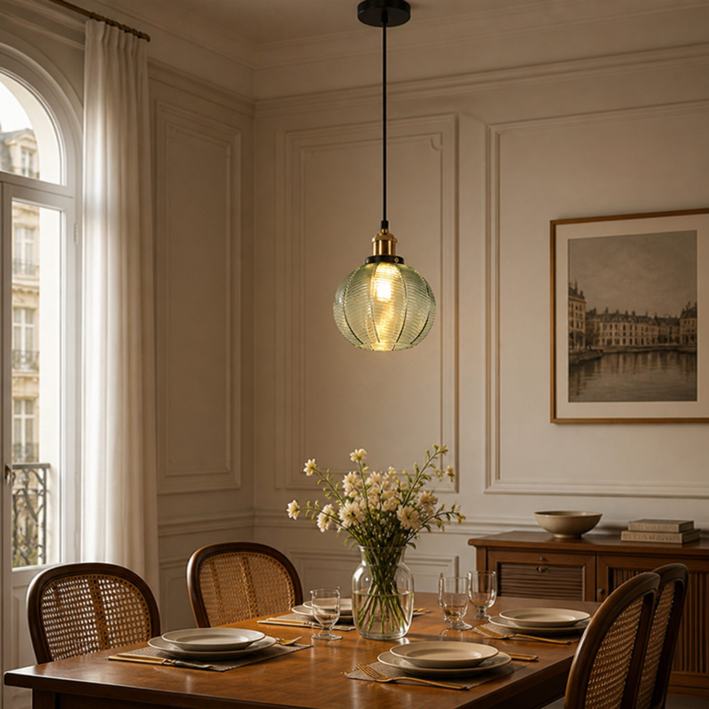 Minimalist Green Glass Detachable Shade Pendant Light
