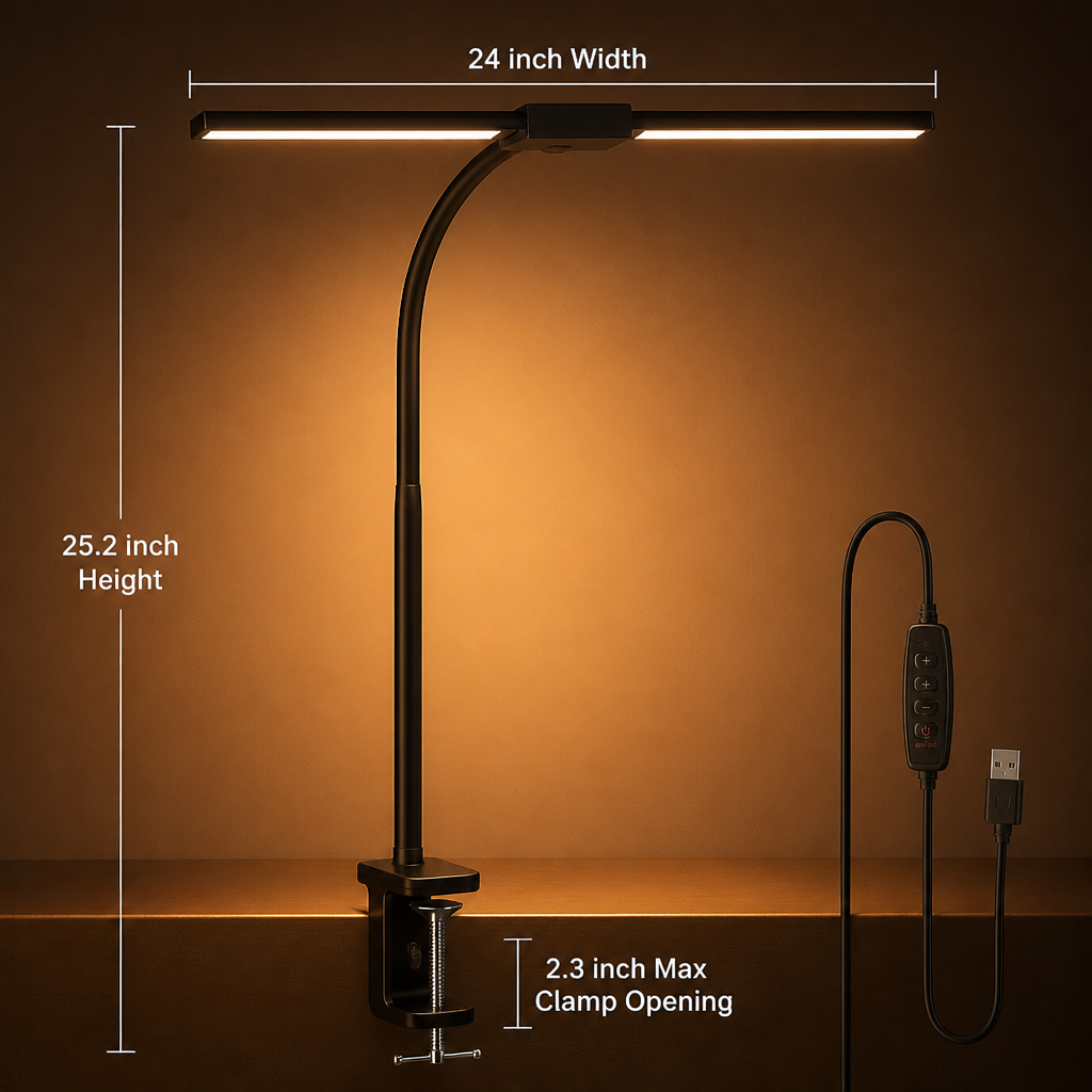 Minimalist LED Dual-Head Gooseneck Desk Lamp
