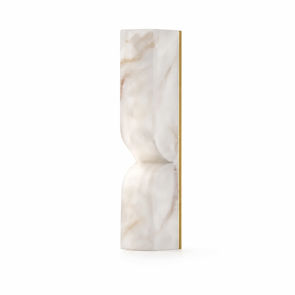 Minimalist Marble & Gold LED Wall Sconce