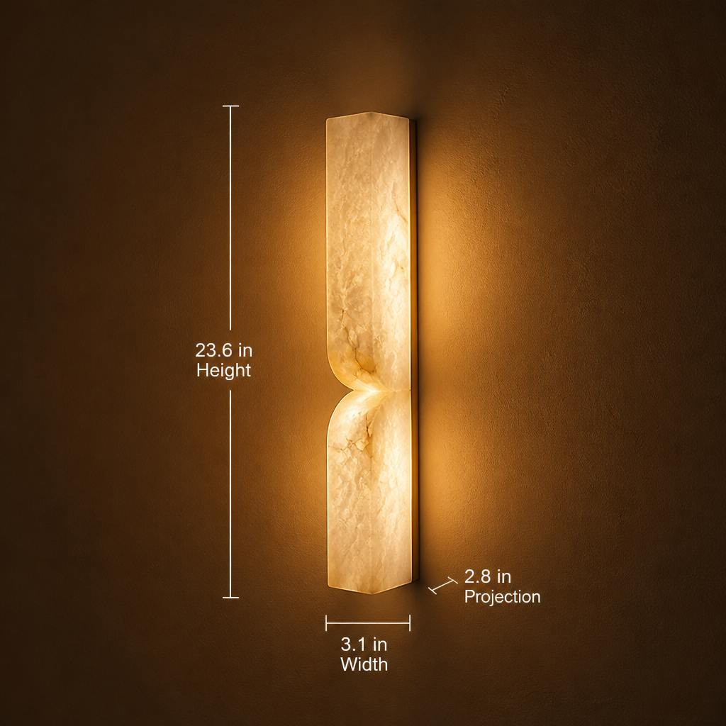 Minimalist Marble & Gold LED Wall Sconce