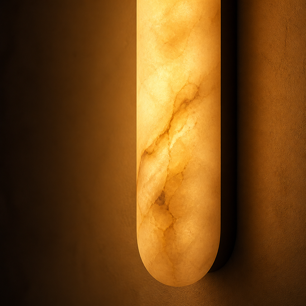 Minimalist Marble LED Long Oval Wall Sconce