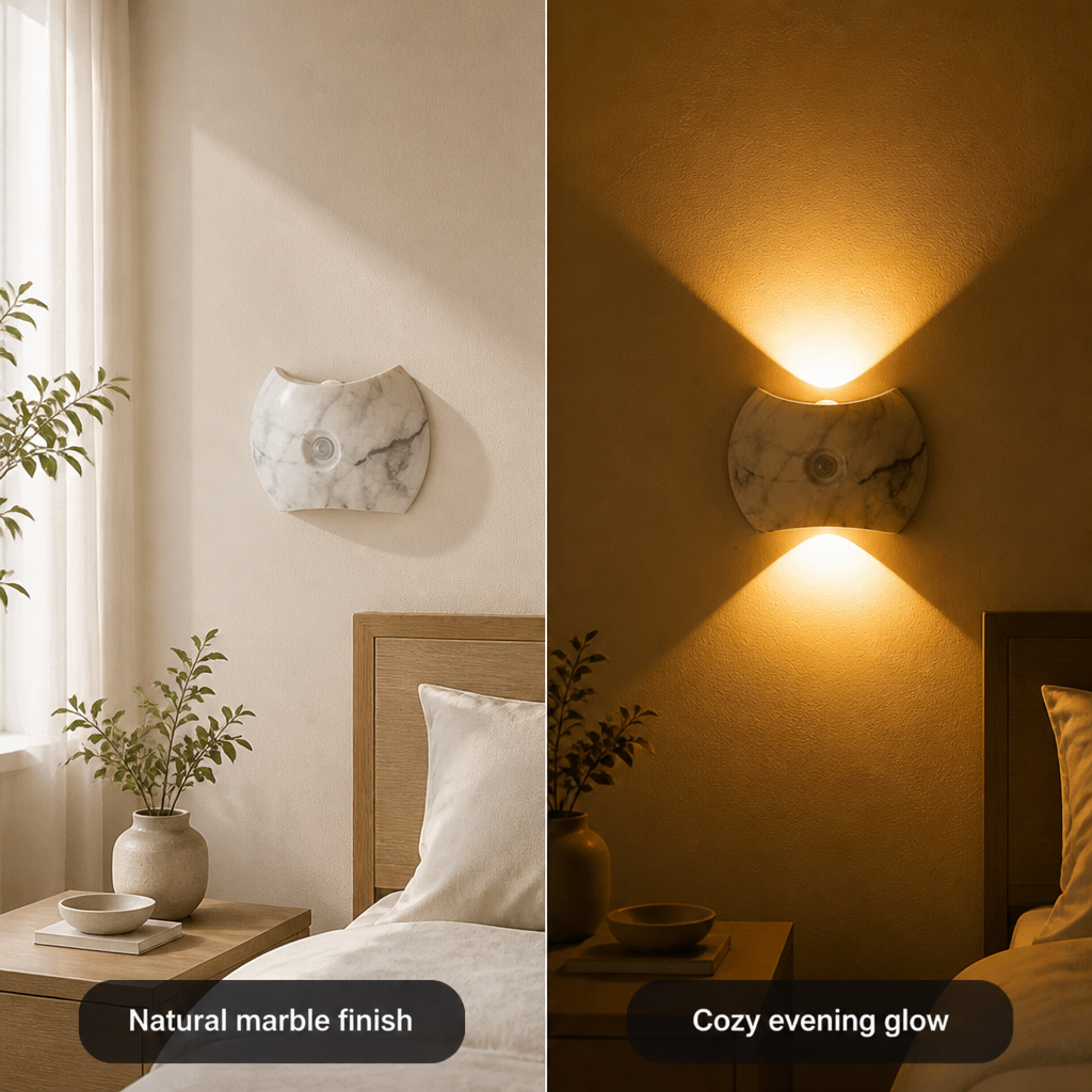 Minimalist Marble LED Magnetic Mount Wall Sconce