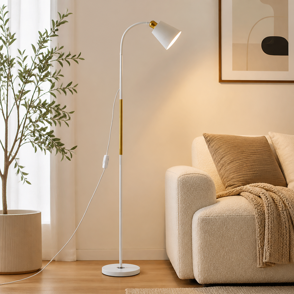 Minimalist Metal Adjustable Arm Floor Lamp