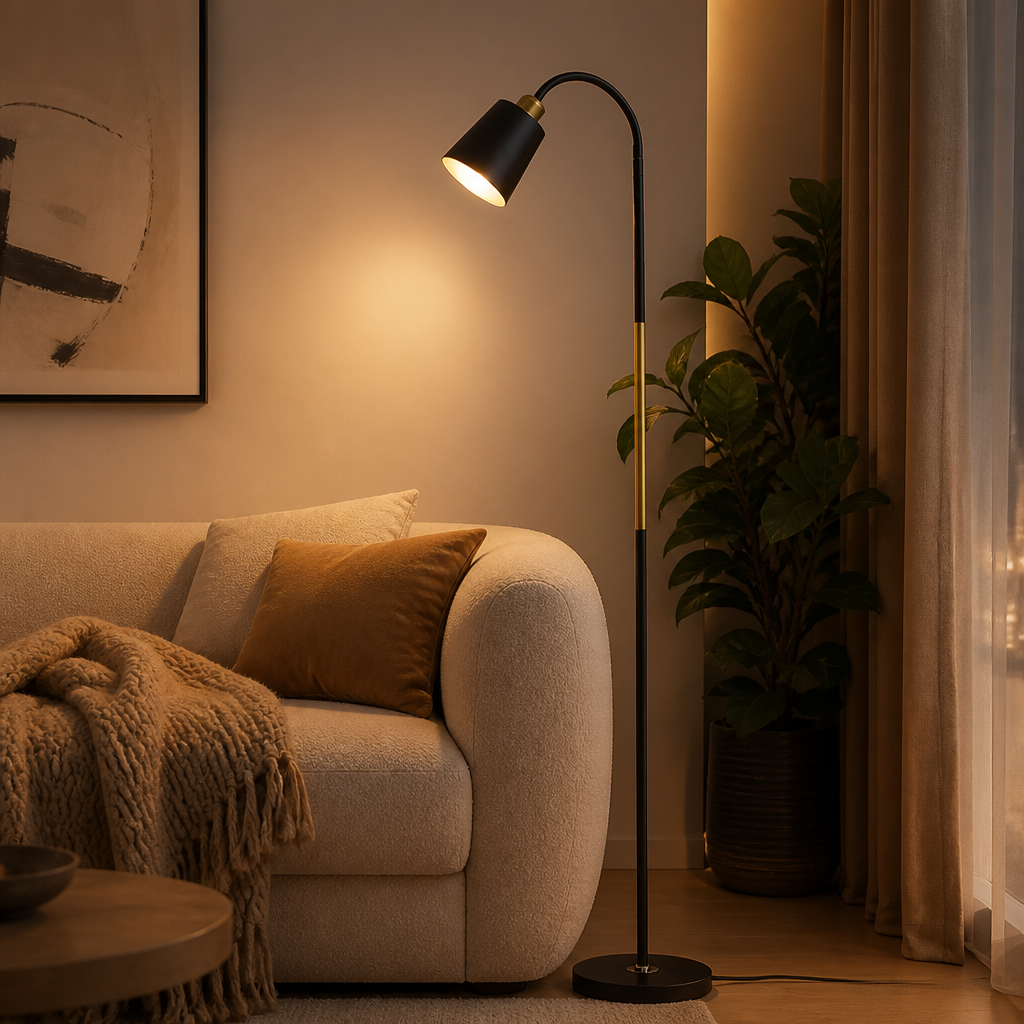 Minimalist Metal Adjustable Arm Floor Lamp