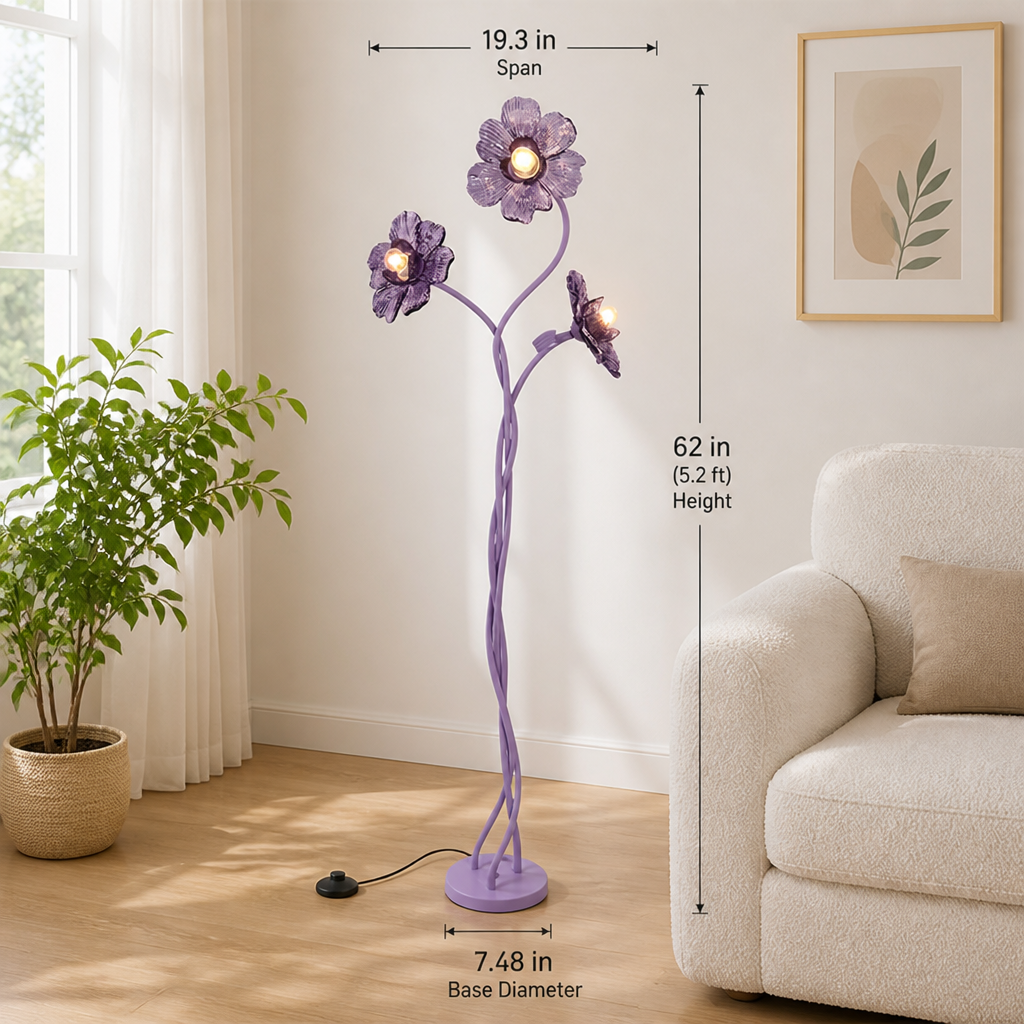 Minimalist Metal Flower-Shaped Floor Lamp