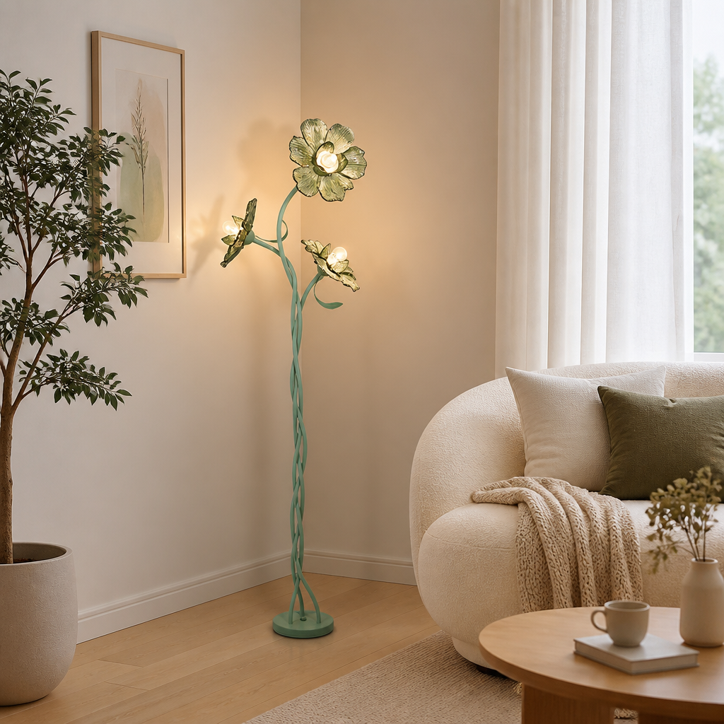 Minimalist Metal Flower-Shaped Floor Lamp