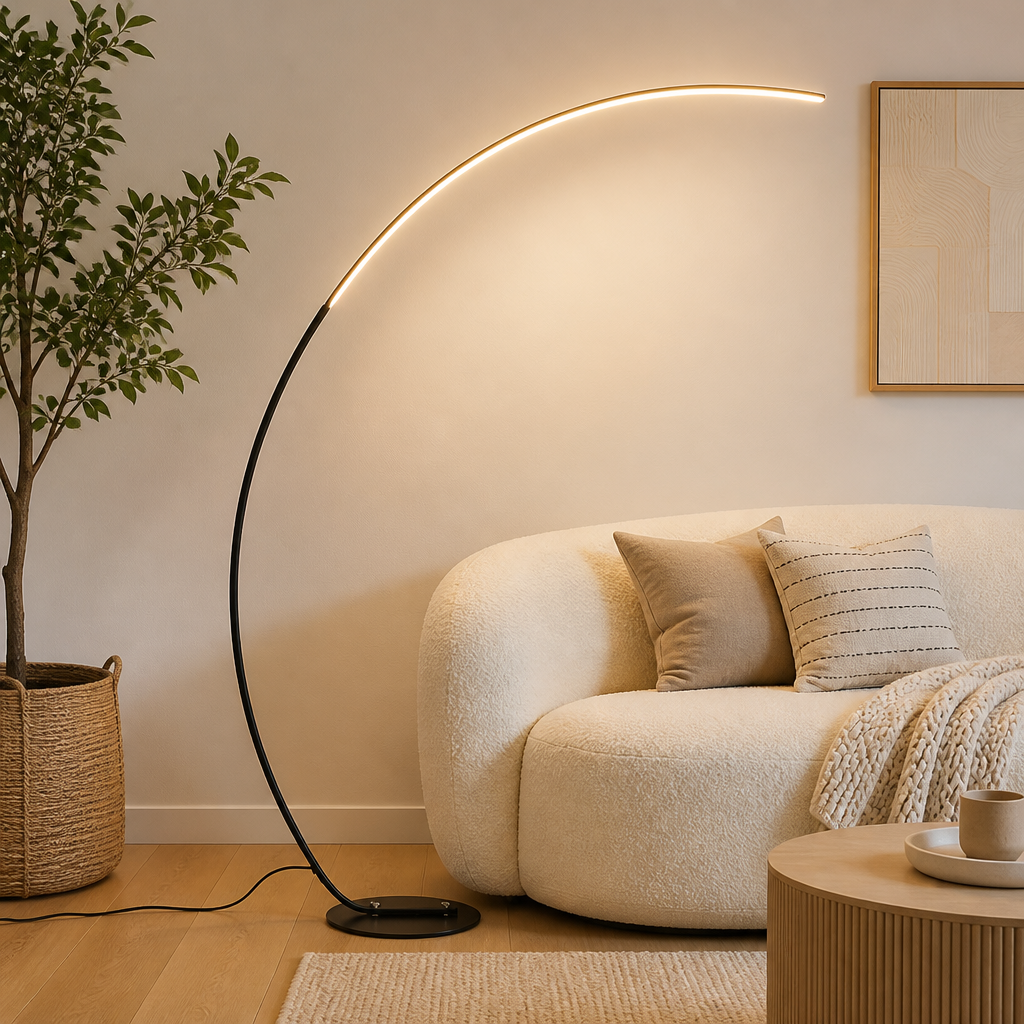 Minimalist Metal LED Arc Floor Lamp