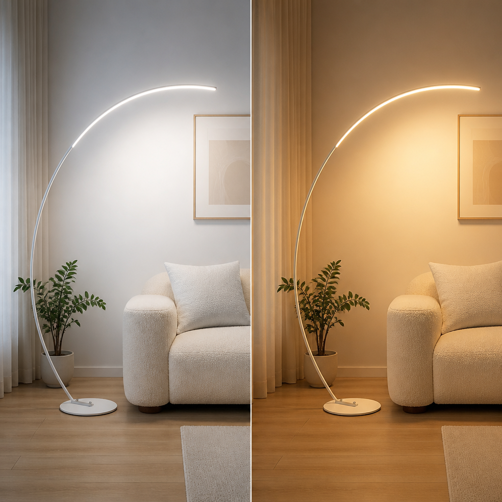 Minimalist Metal LED Arc Floor Lamp