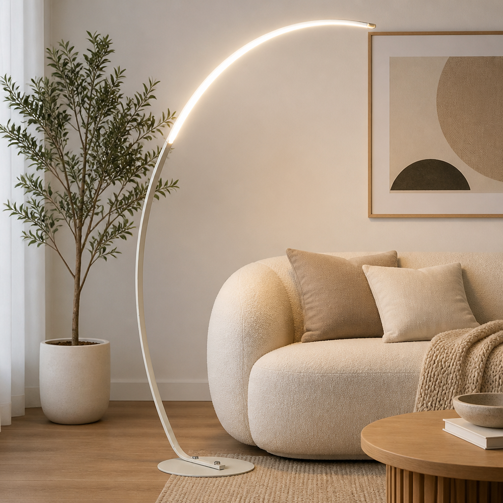 Minimalist Metal LED Arc Floor Lamp