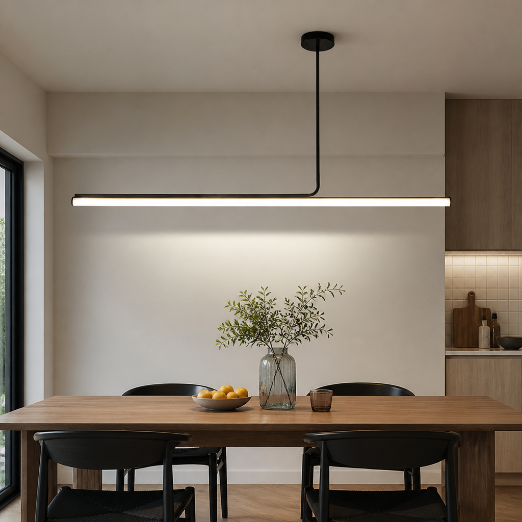Minimalist Metal LED Long Tube Pendant Light