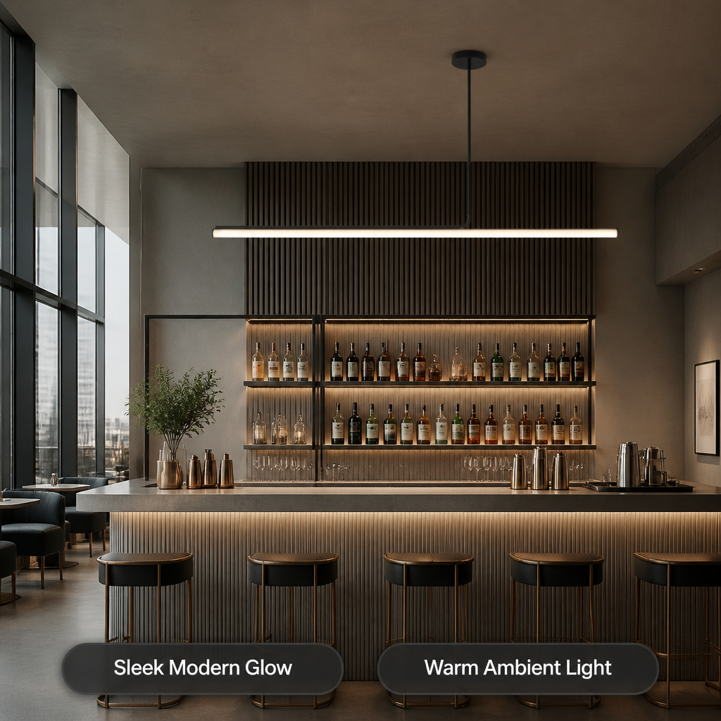Minimalist Metal LED Long Tube Pendant Light
