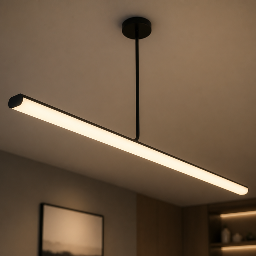 Minimalist Metal LED Long Tube Pendant Light