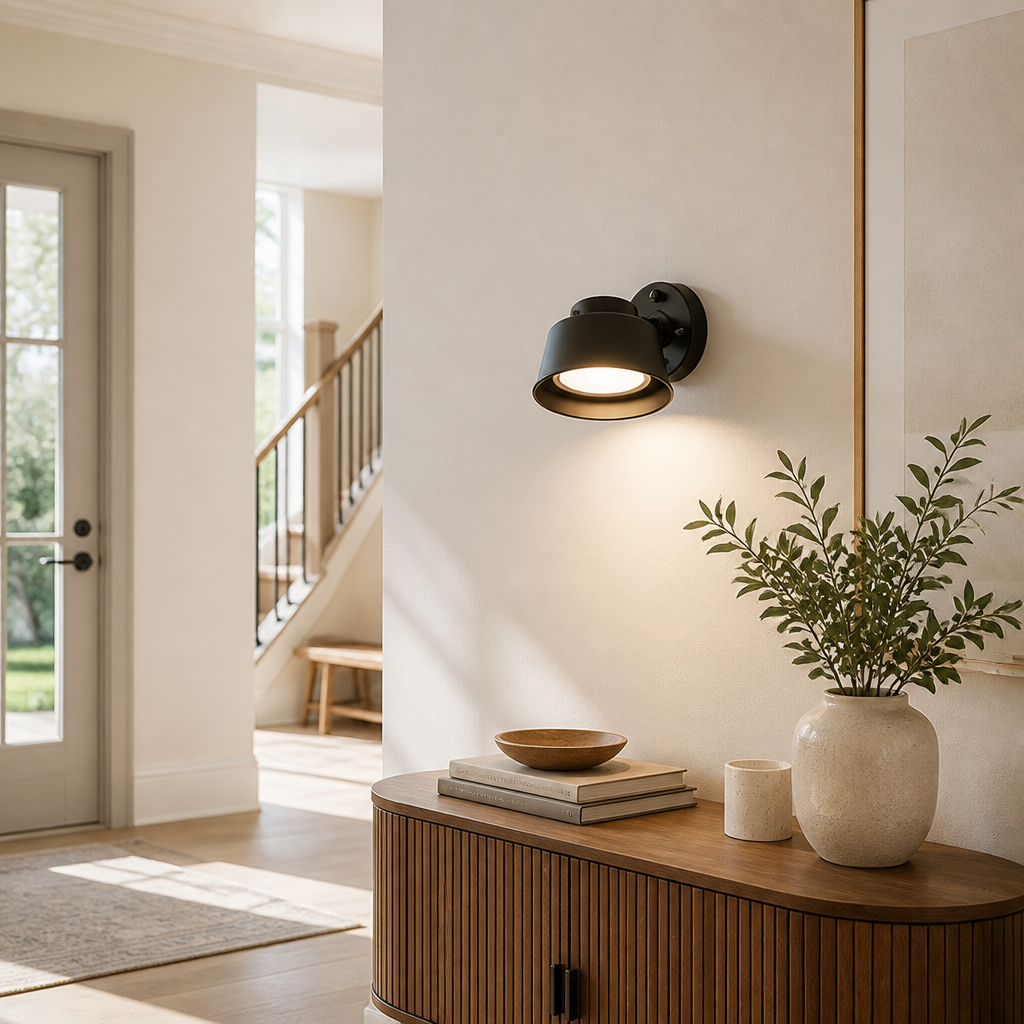 Minimalist Metal LED Remote Control Wall Sconce