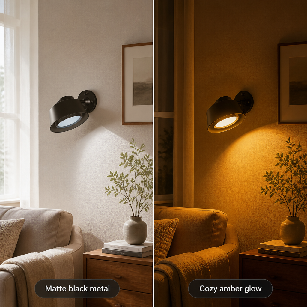 Minimalist Metal LED Remote Control Wall Sconce