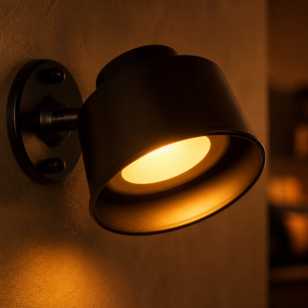 Minimalist Metal LED Remote Control Wall Sconce