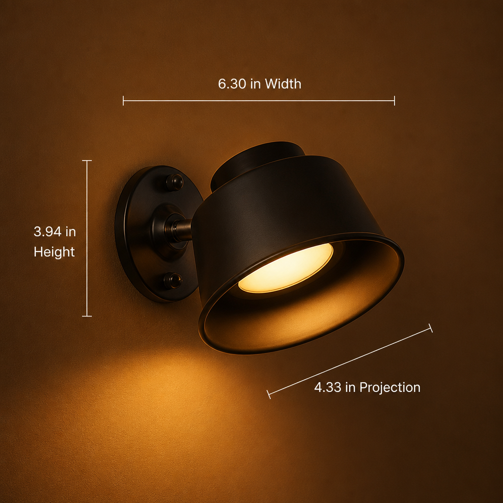 Minimalist Metal LED Remote Control Wall Sconce