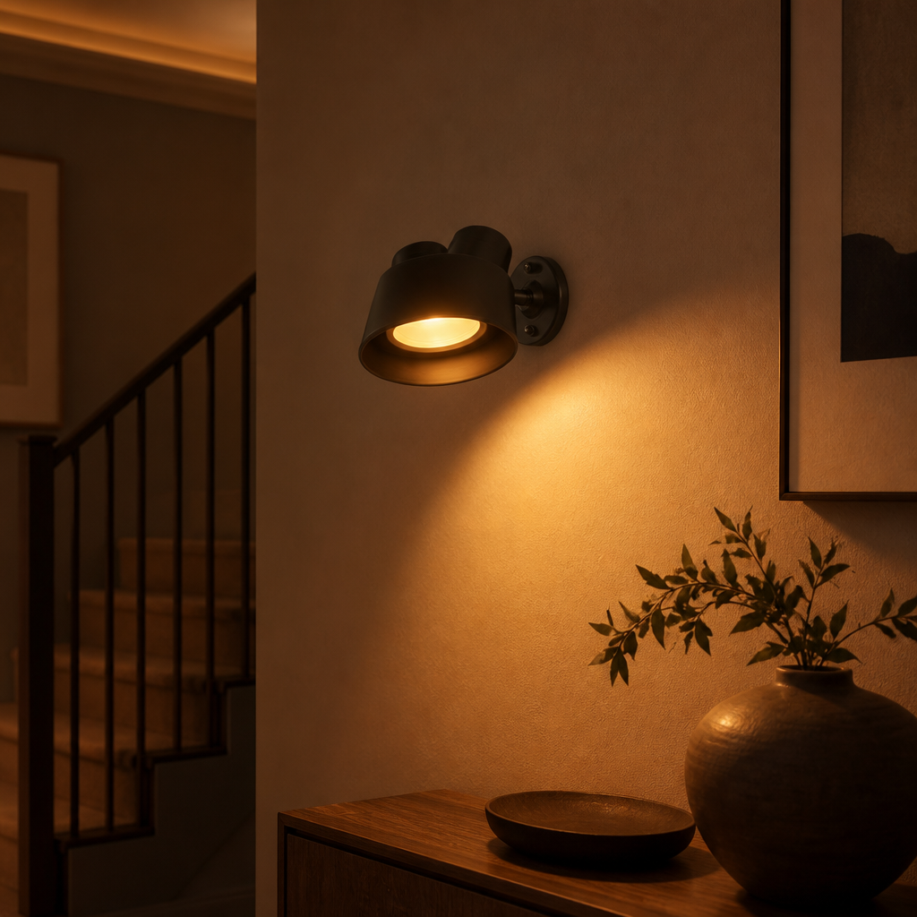 Minimalist Metal LED Remote Control Wall Sconce