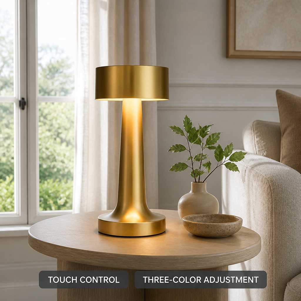 Minimalist Metal LED Touch Control Desk Lamp