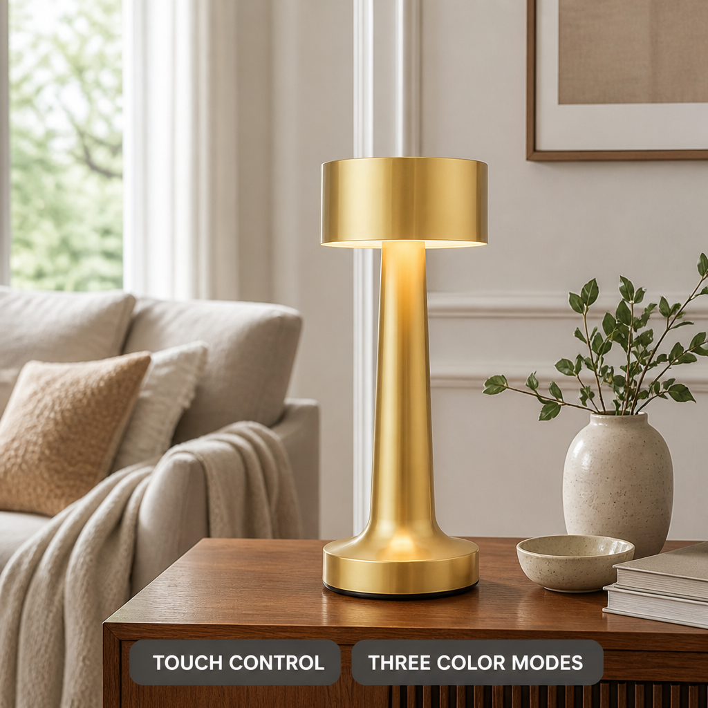 Minimalist Metal LED Touch Control Desk Lamp