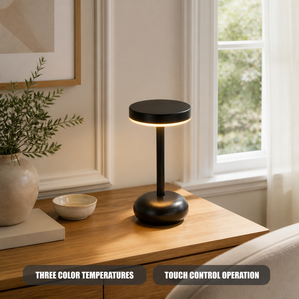 Minimalist Metal LED Touch Control Desk Lamp