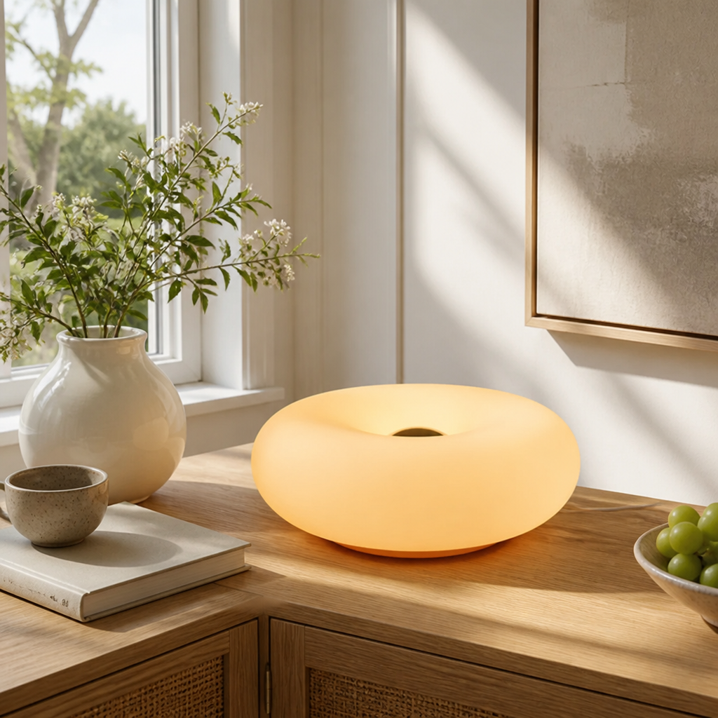 Minimalist Plastic Ring LED Table Lamp