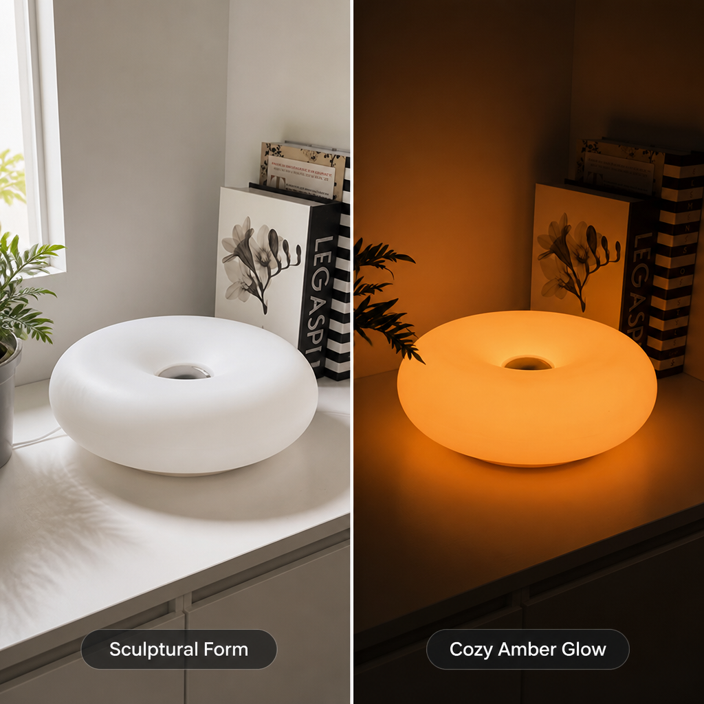 Minimalist Plastic Ring LED Table Lamp