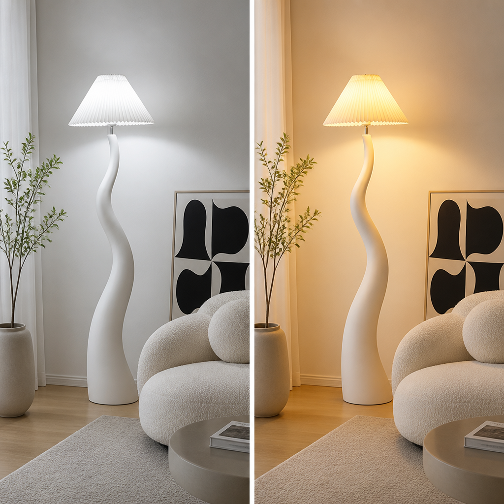Minimalist Pleated Shade Floor Lamp
