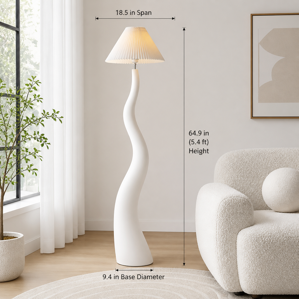 Minimalist Pleated Shade Floor Lamp