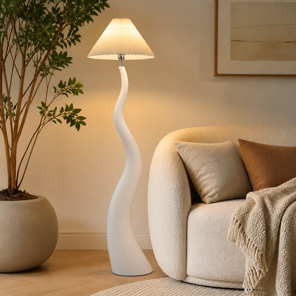 Minimalist Pleated Shade Floor Lamp