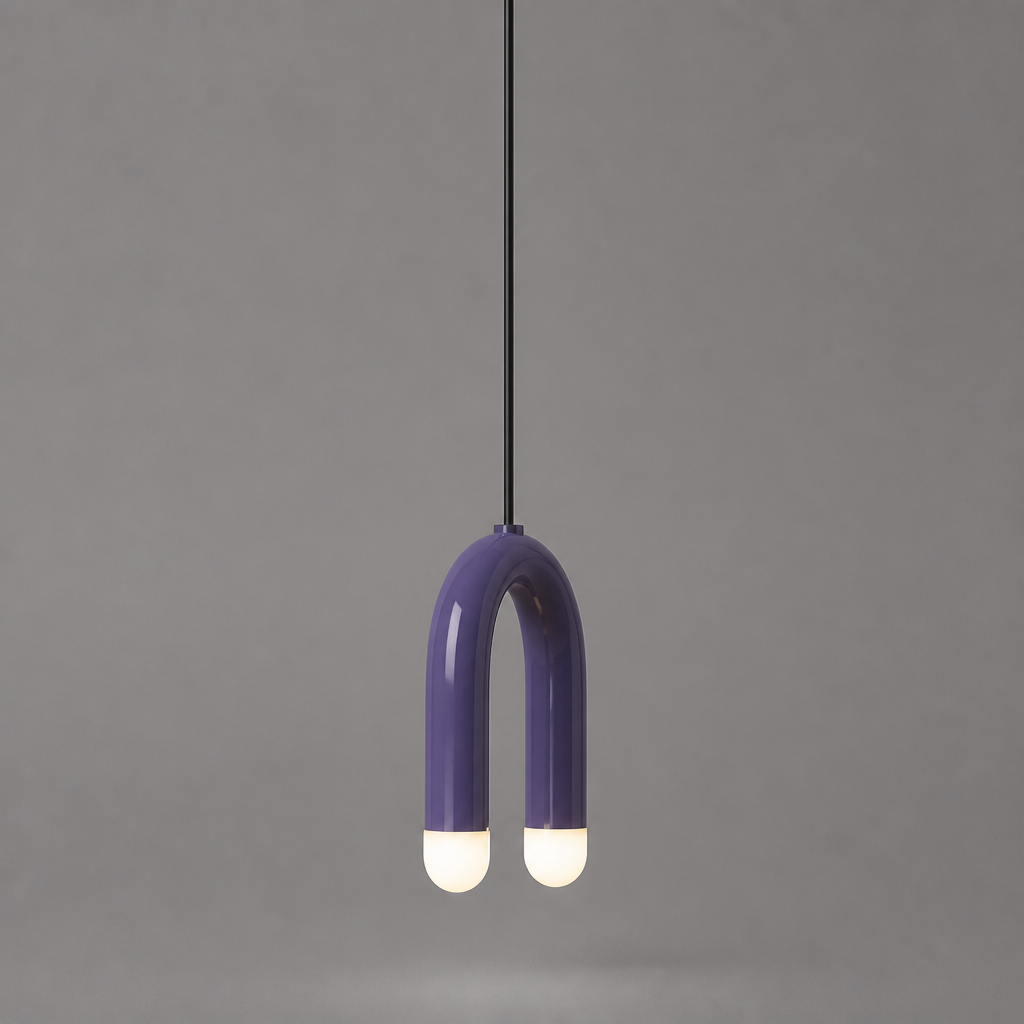 Minimalist Rainbow LED U-Shaped Pendant Light