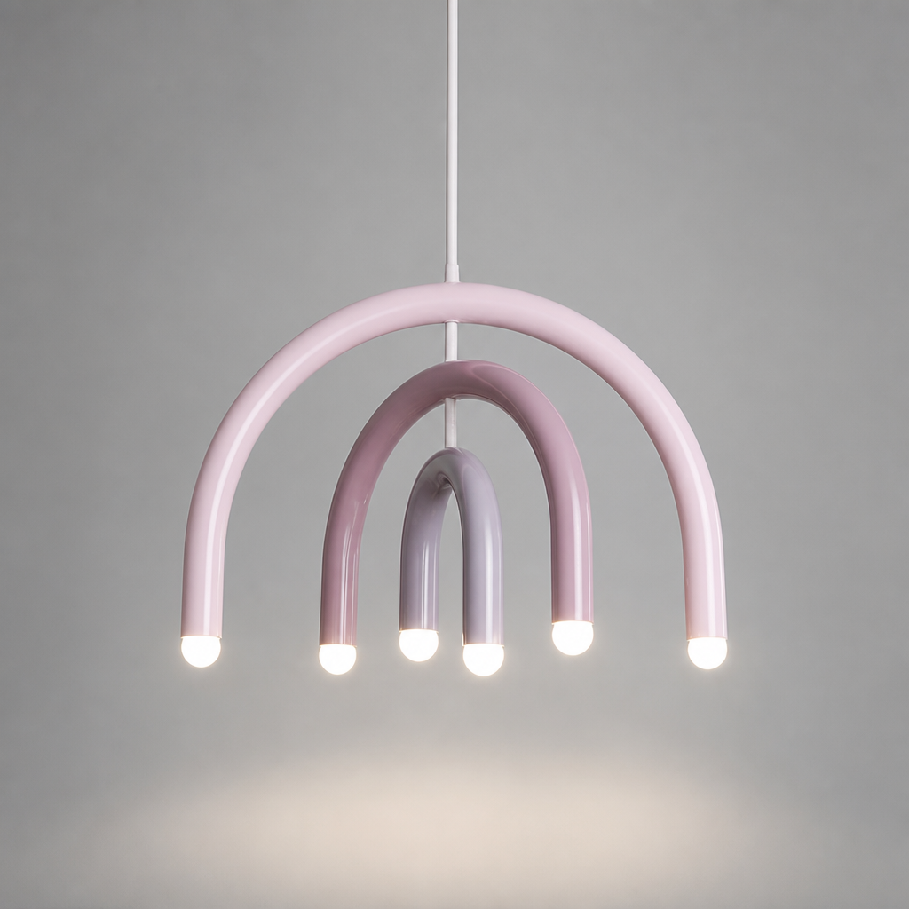Minimalist Rainbow LED U-Shaped Pendant Light